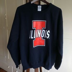 University of Illinois Navy Crewneck Sweatshirt L